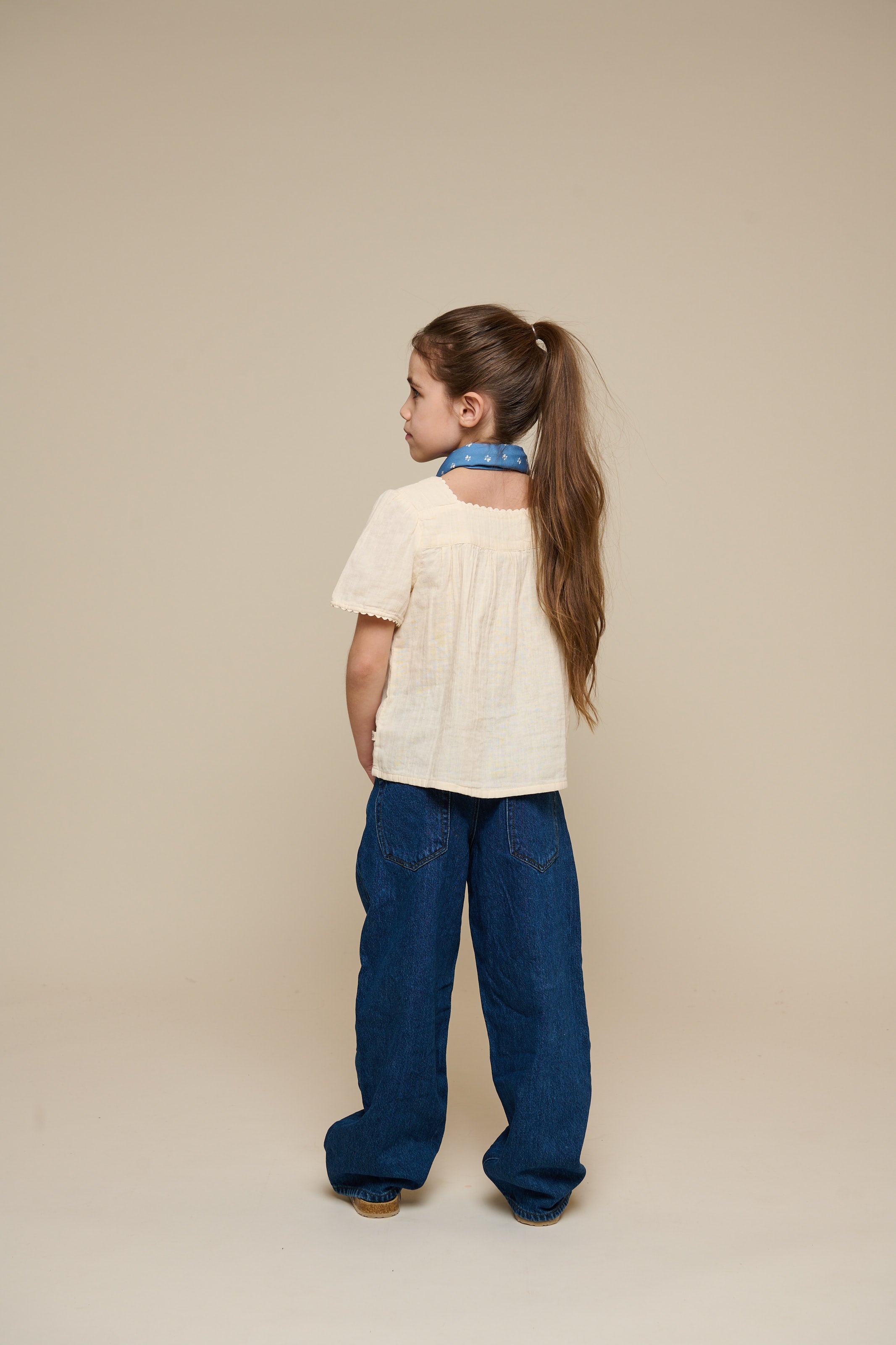 Korte mouwen blouse van gaas - Tween - Off White | 100919 Jasmine