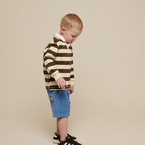 Gestreept Polo Sweatshirt - Kids - Dark Brown/Offwhite | 101397 Marco