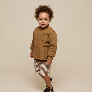 Gestreepte seersucker shorts - Kids - Brown | 101187 Frank