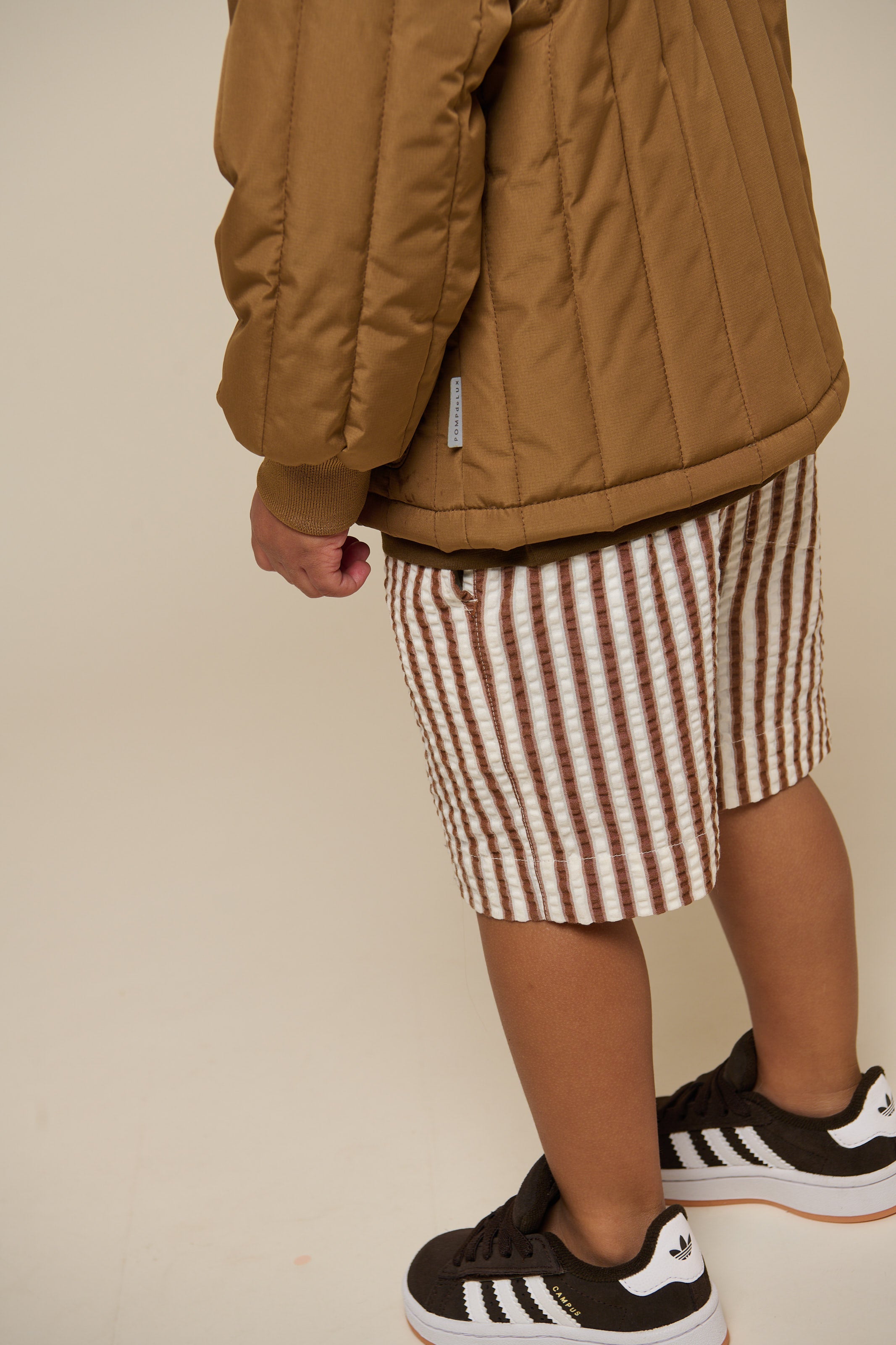 Gestreepte seersucker shorts - Kids - Brown | 101187 Frank