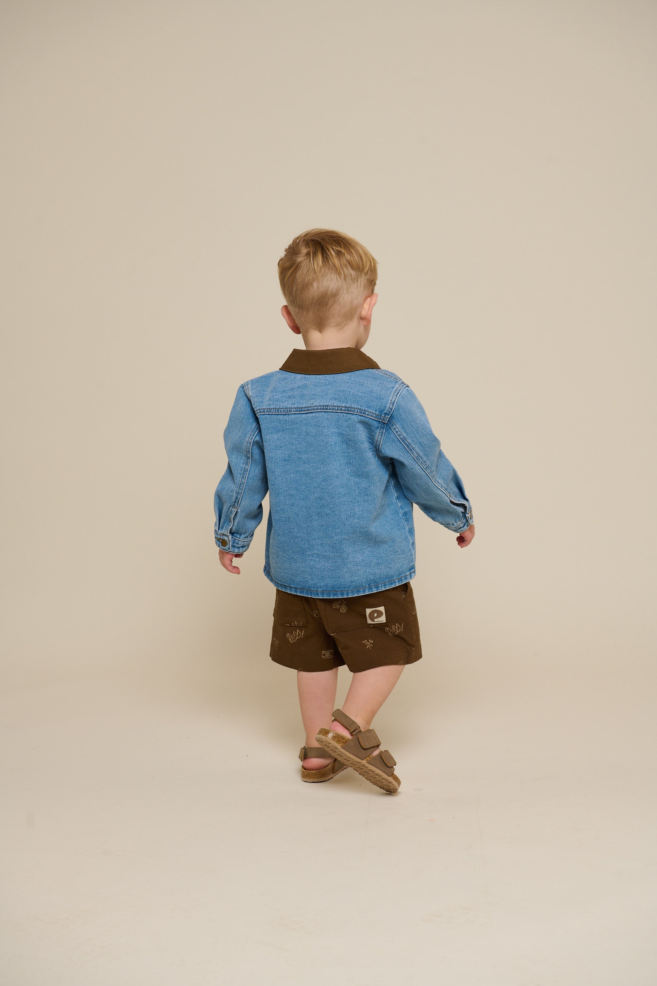 Bedrukte Linnenmix Shorts - Kids - Dark Brown | 101171 William