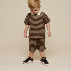 Gestreepte Jersey Shorts - Kids - Dark Brown | 101181 Otto