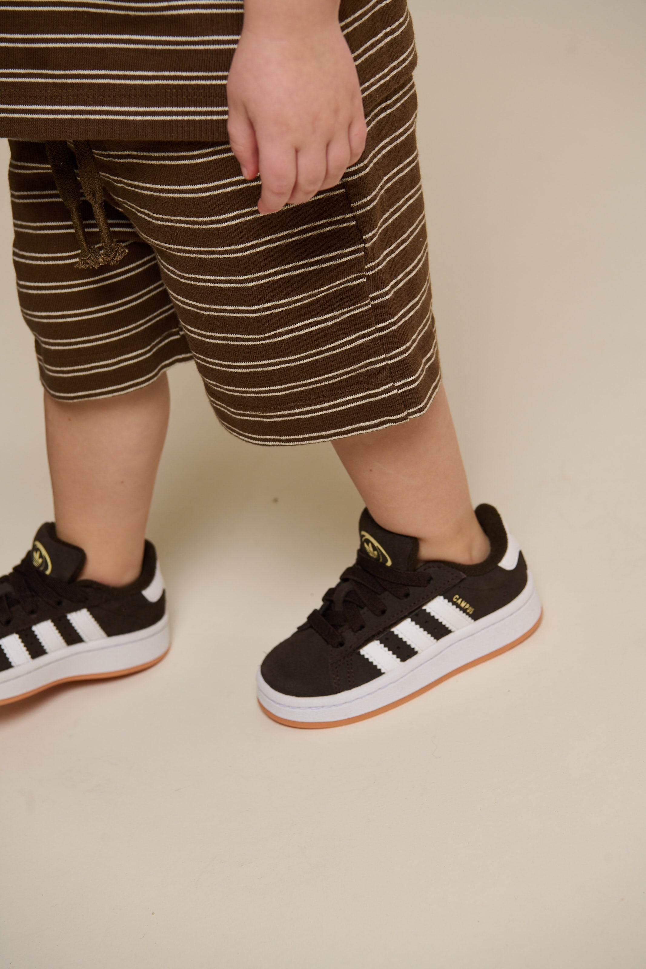 Gestreepte Jersey Shorts - Kids - Dark Brown | 101181 Otto