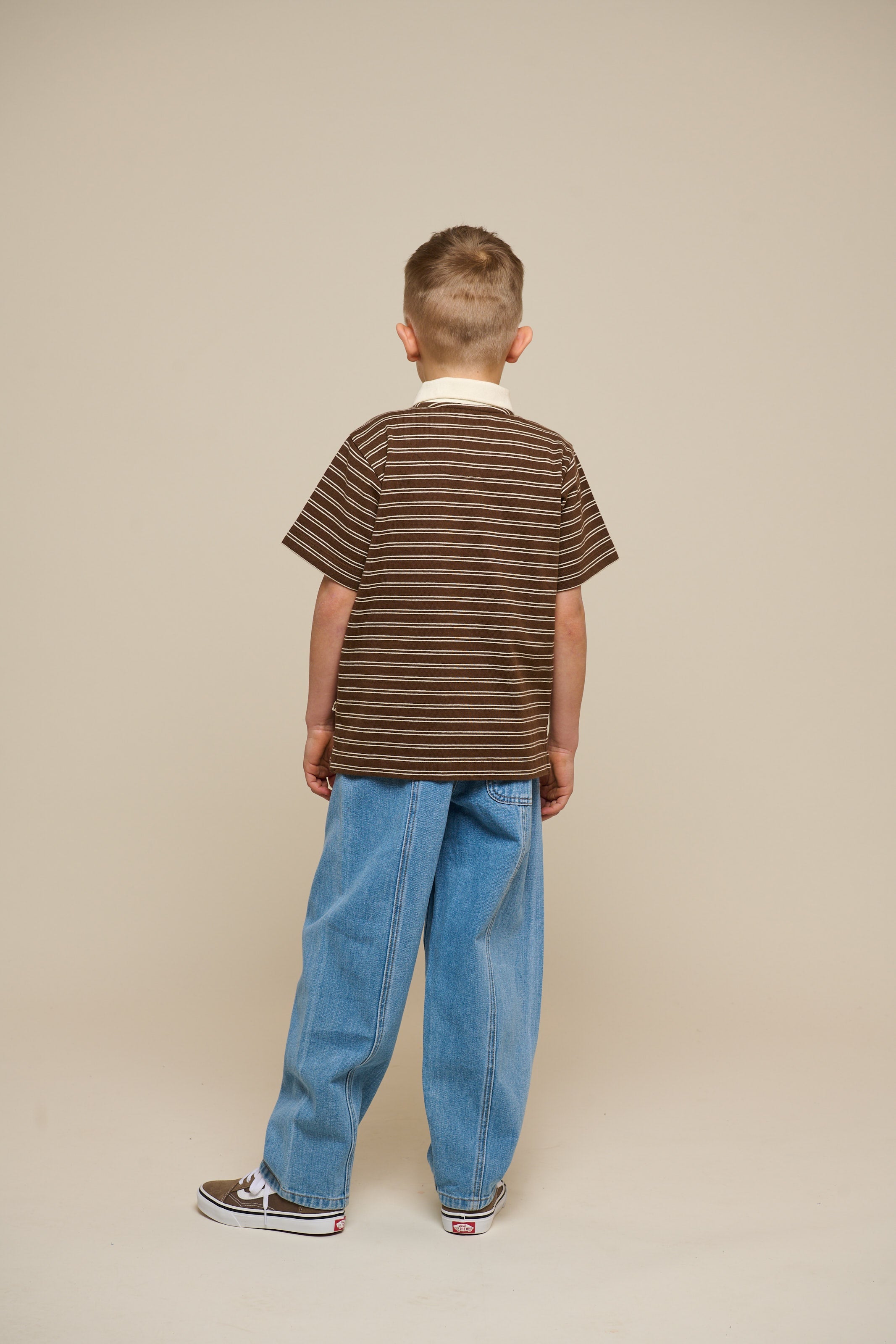 Gestreept Jersey Poloshirt - Tween - Dark Brown | 101174 Otto