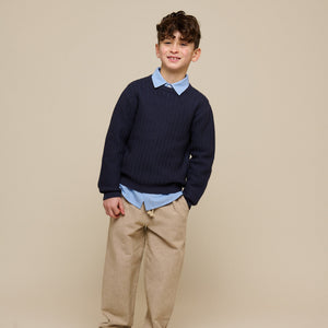 Effen Gebreid - Tween - Navy | 101282 Brady