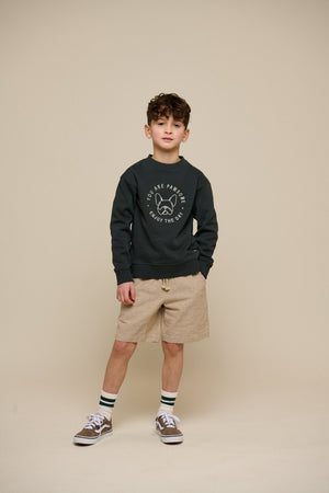 Sweatshirt met ronde hals - Tween - Forest Green Melange | 100893 Justin