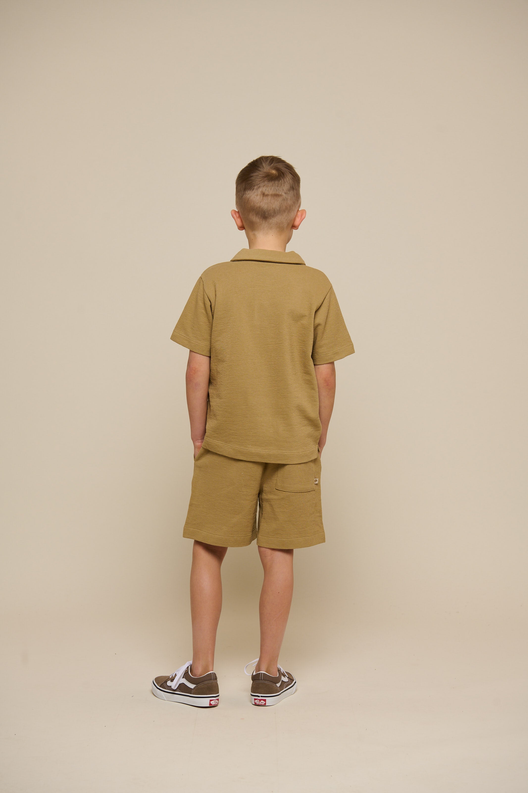 Gestructureerd Jersey Polo T-shirt - Tween - Khaki | 101218 Sonny