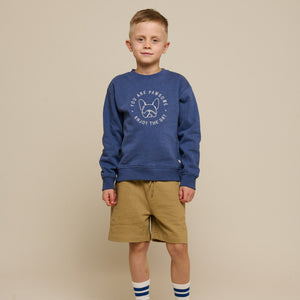 Sweatshirt met ronde hals - Tween - Indigo Blue Melange | 100889 Justin