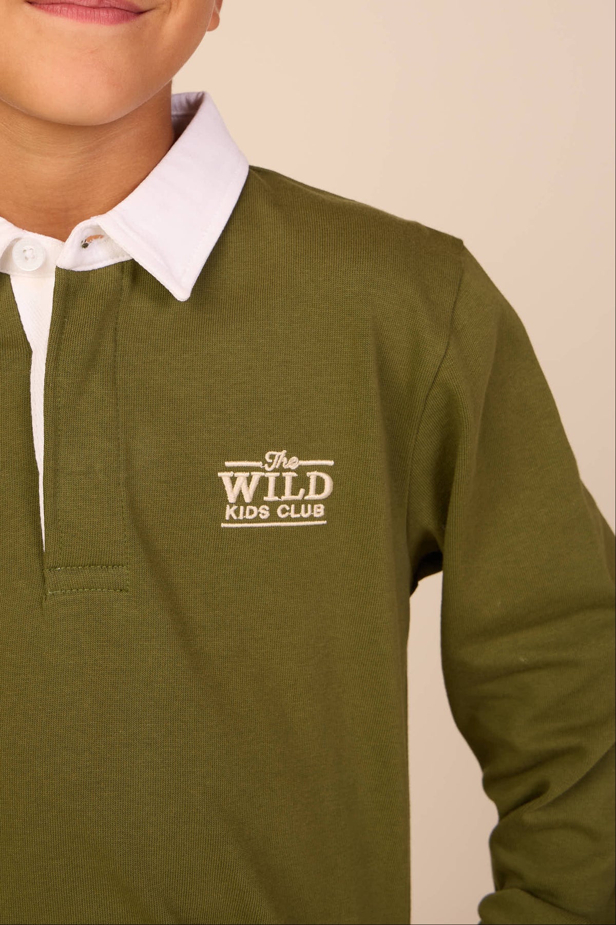 Jersey polo met lange mouwen Kids - Moss Green | 101691 Ruben