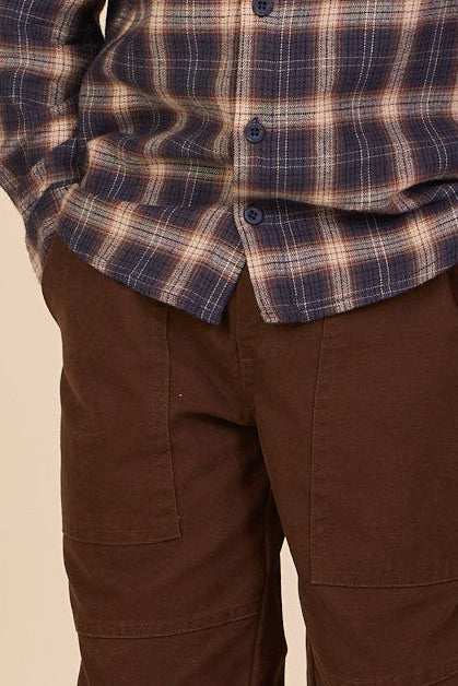 Canvas broek met opgestikte zakken Kids - Dark Brown | 101531 Greyson