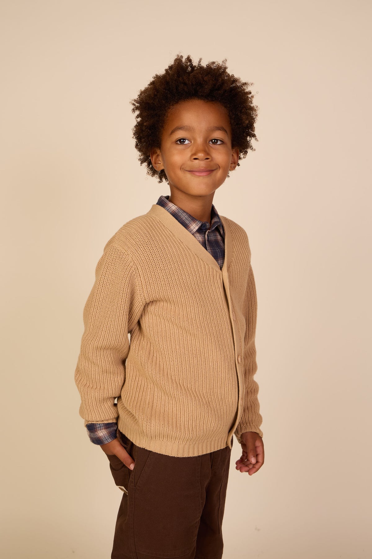 Brioche gebreid vest - Tween - Beige | 101246 Clark