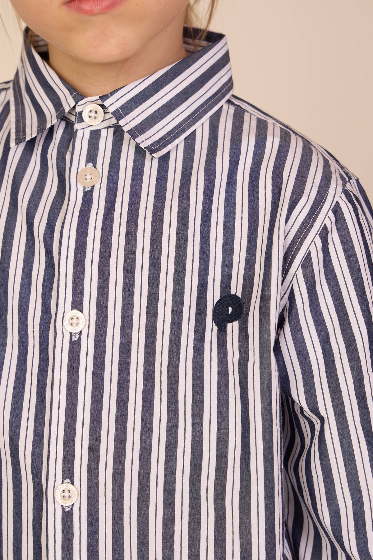 Gestreept katoenen overhemd Tween - Navy Stripe | 101654 Milo