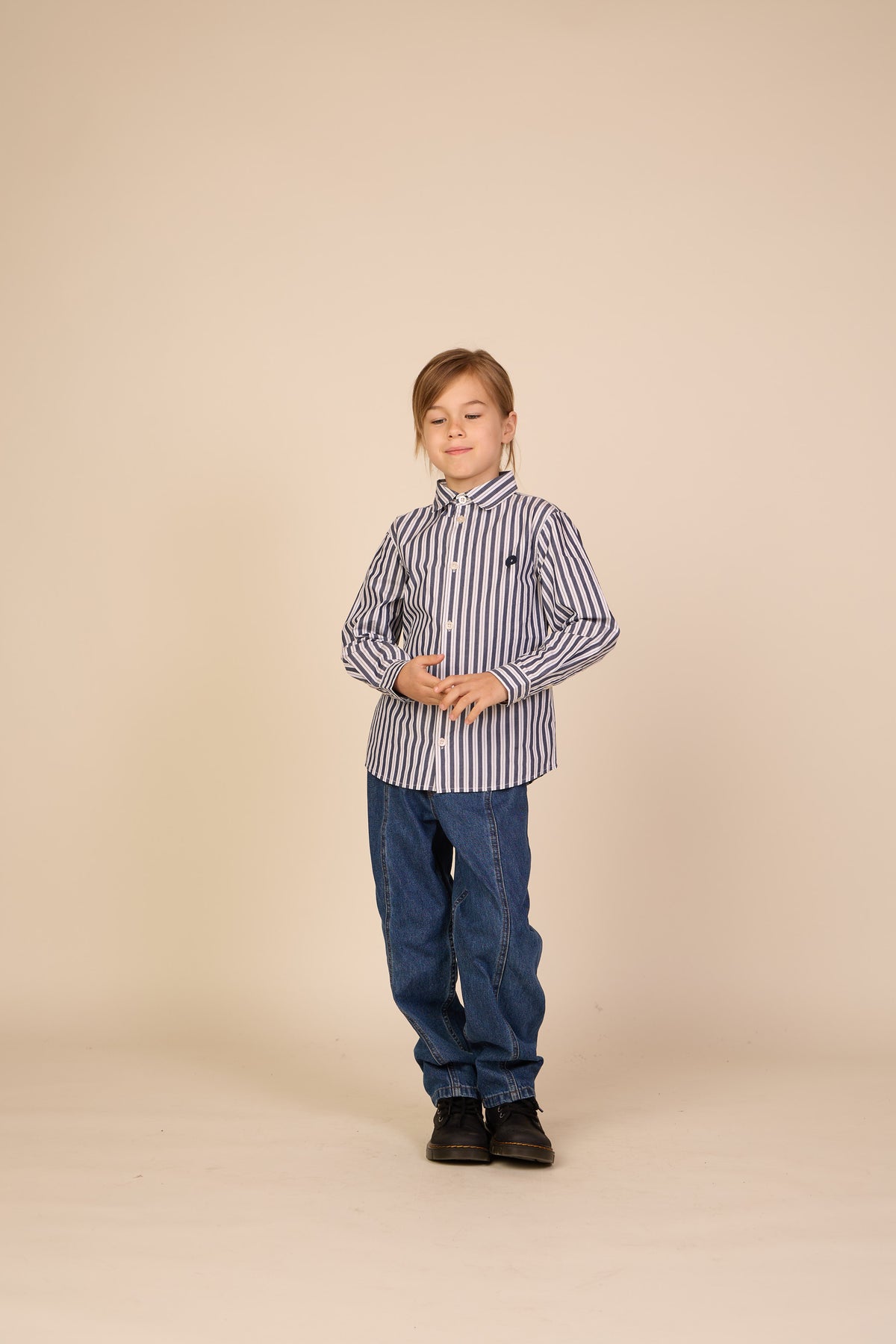 Gestreept katoenen overhemd Tween - Navy Stripe | 101654 Milo