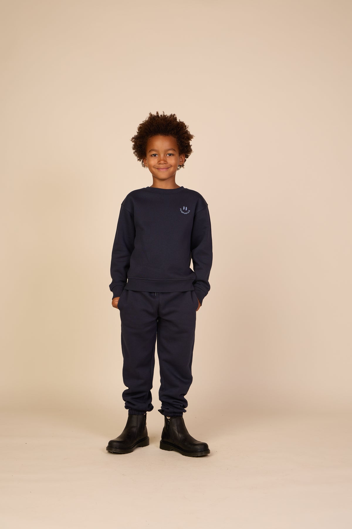 Sweatshirt met ronde hals en smileyborduursel Tween - Navy | 101574 Andrew