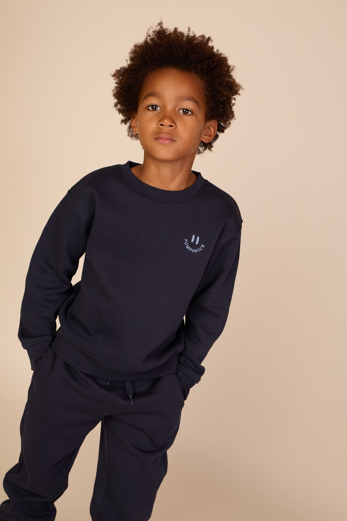 Sweatshirt met ronde hals en smileyborduursel Tween - Navy | 101574 Andrew