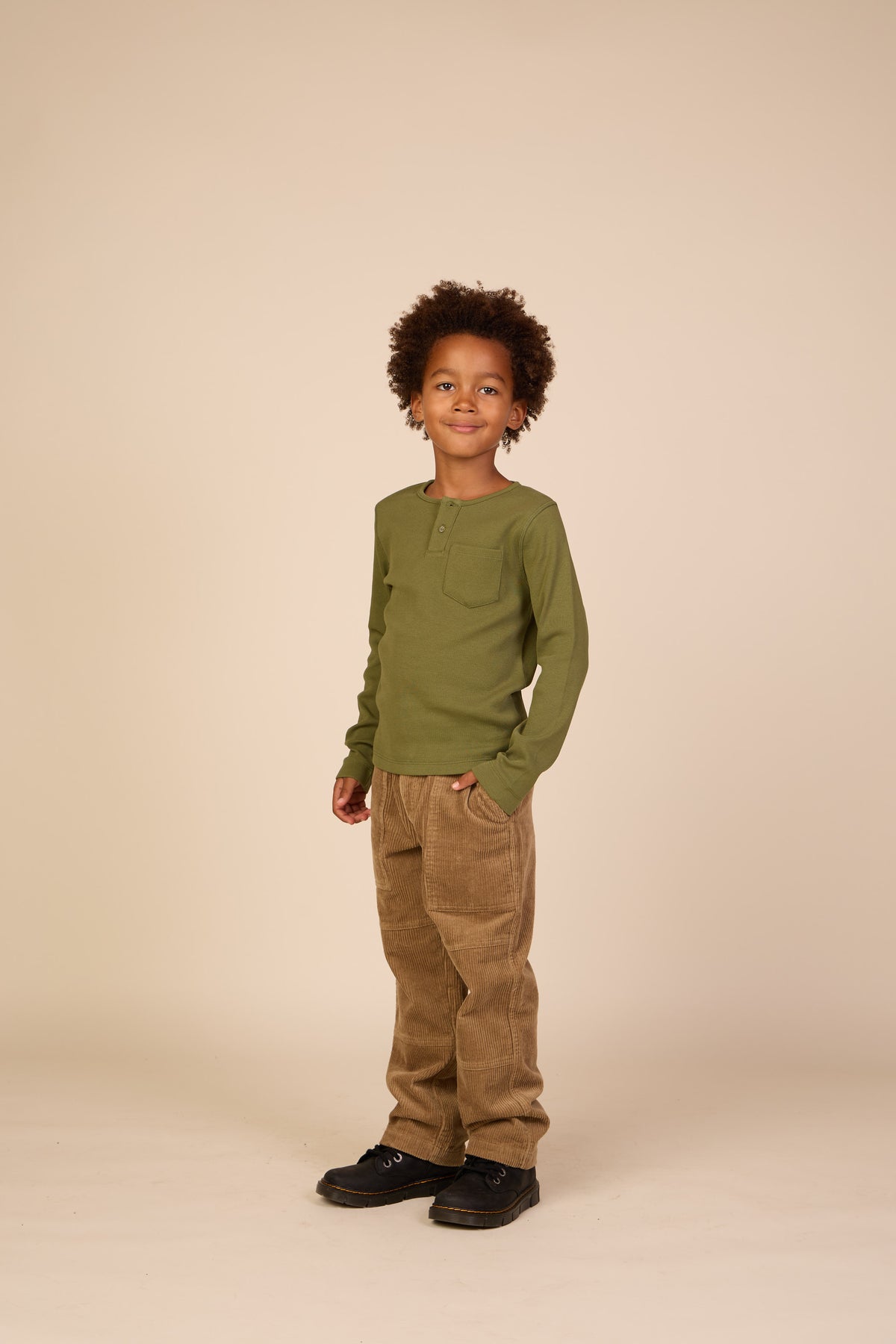 Geribd henley-langarmshirt Tween - Moss Green | 101594 Conrad
