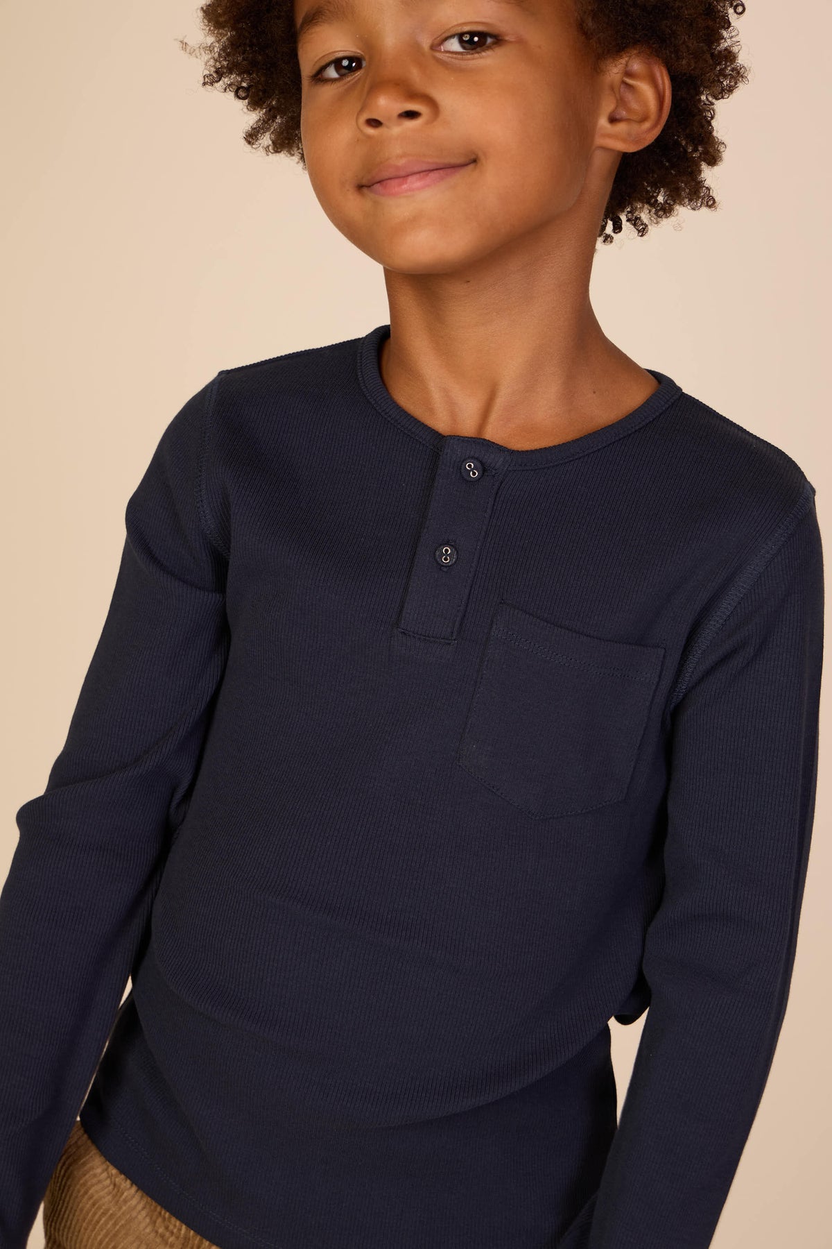 Geribd henley-langarmshirt Tween - Navy | 101592 Conrad
