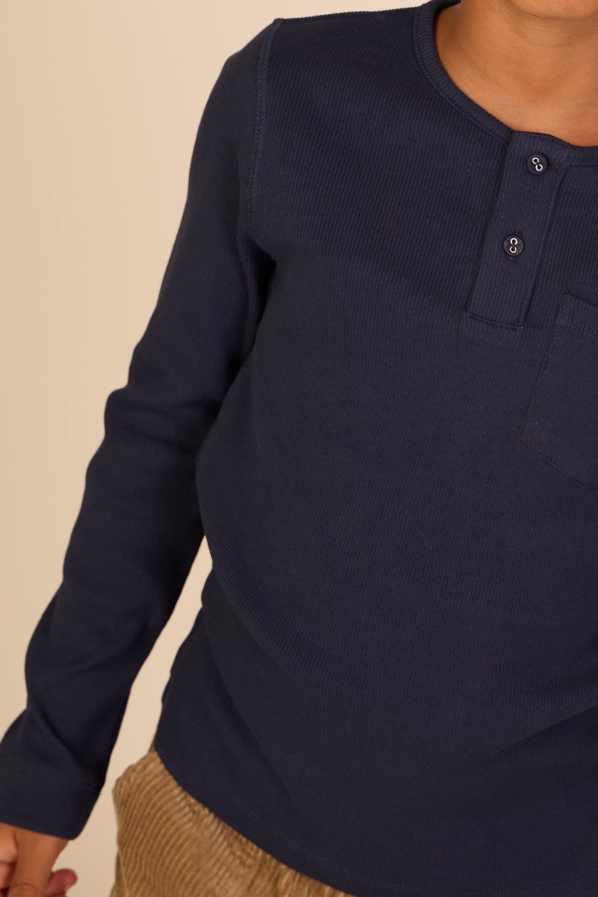Geribd henley-langarmshirt Kids - Navy | 101591 Conrad