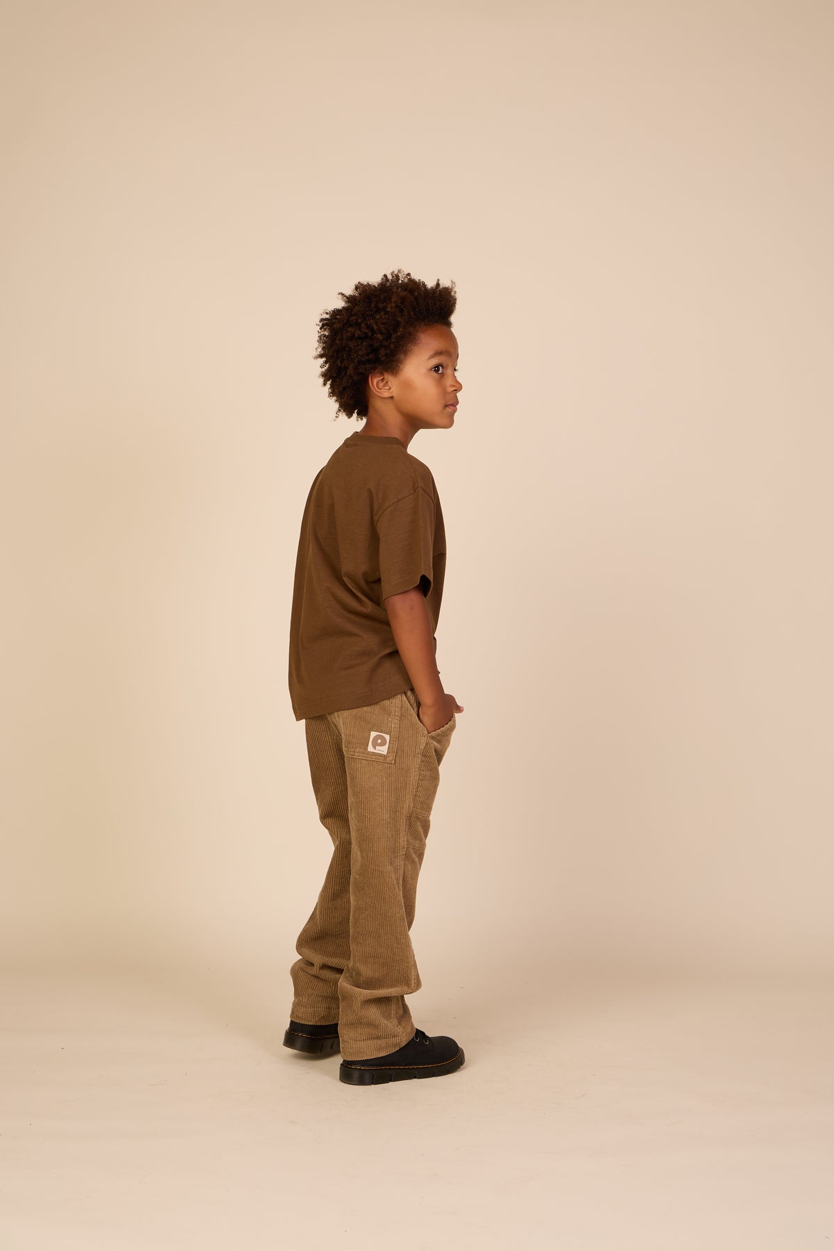 Slub jersey T-shirt met Borduursel - Tween - Dark Brown | 101158 Villum