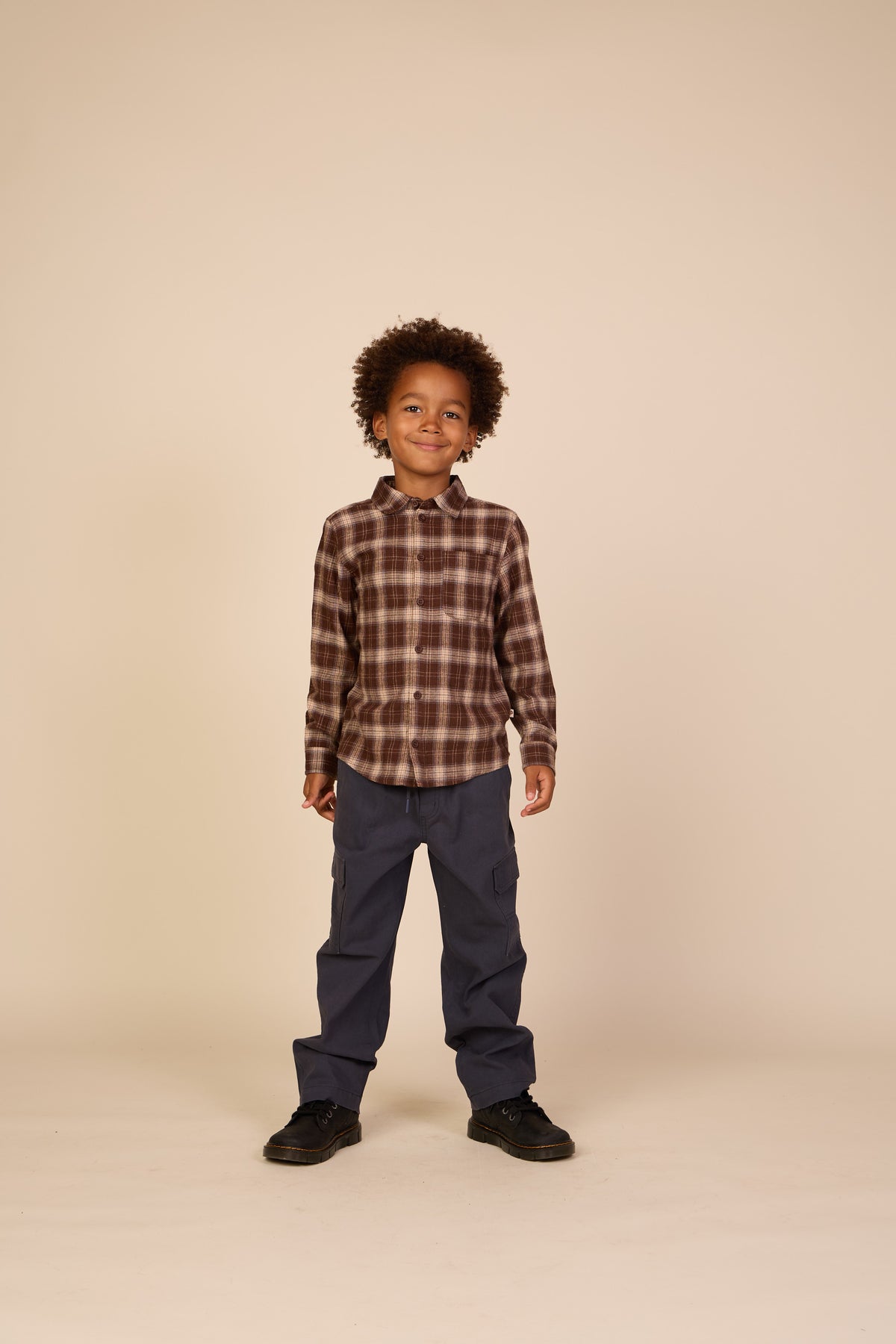 Geruit flanellen overhemd Tween - Brown/Navy | 101652 Edwin
