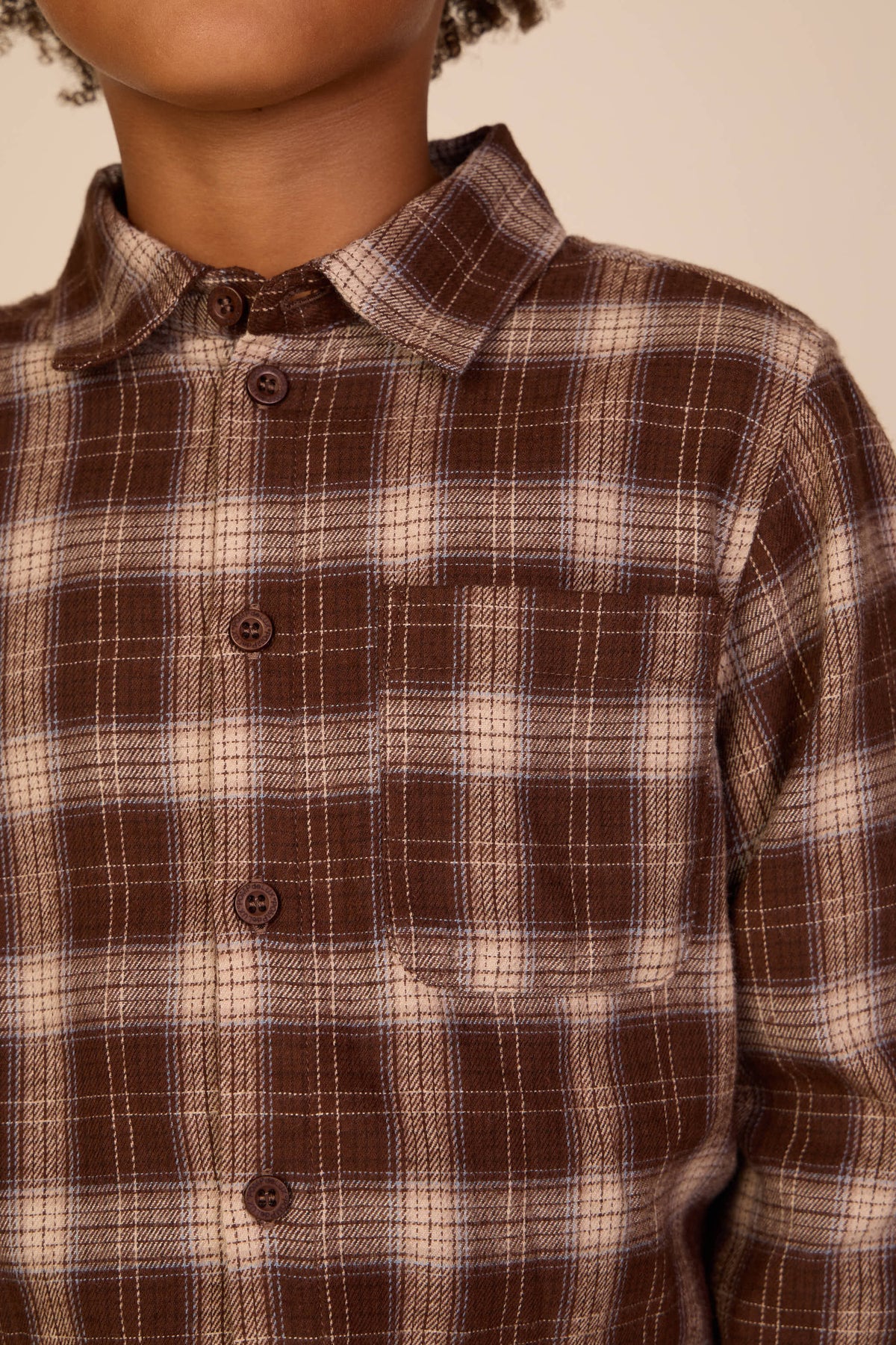 Geruit flanellen overhemd Tween - Brown/Navy | 101652 Edwin
