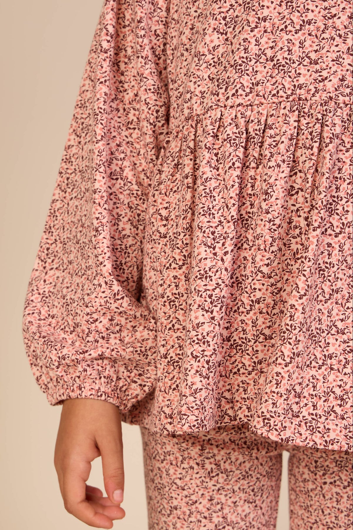 Jersey peplum blouse met print Kids - Rose/Bordeaux | 101543 Heidi
