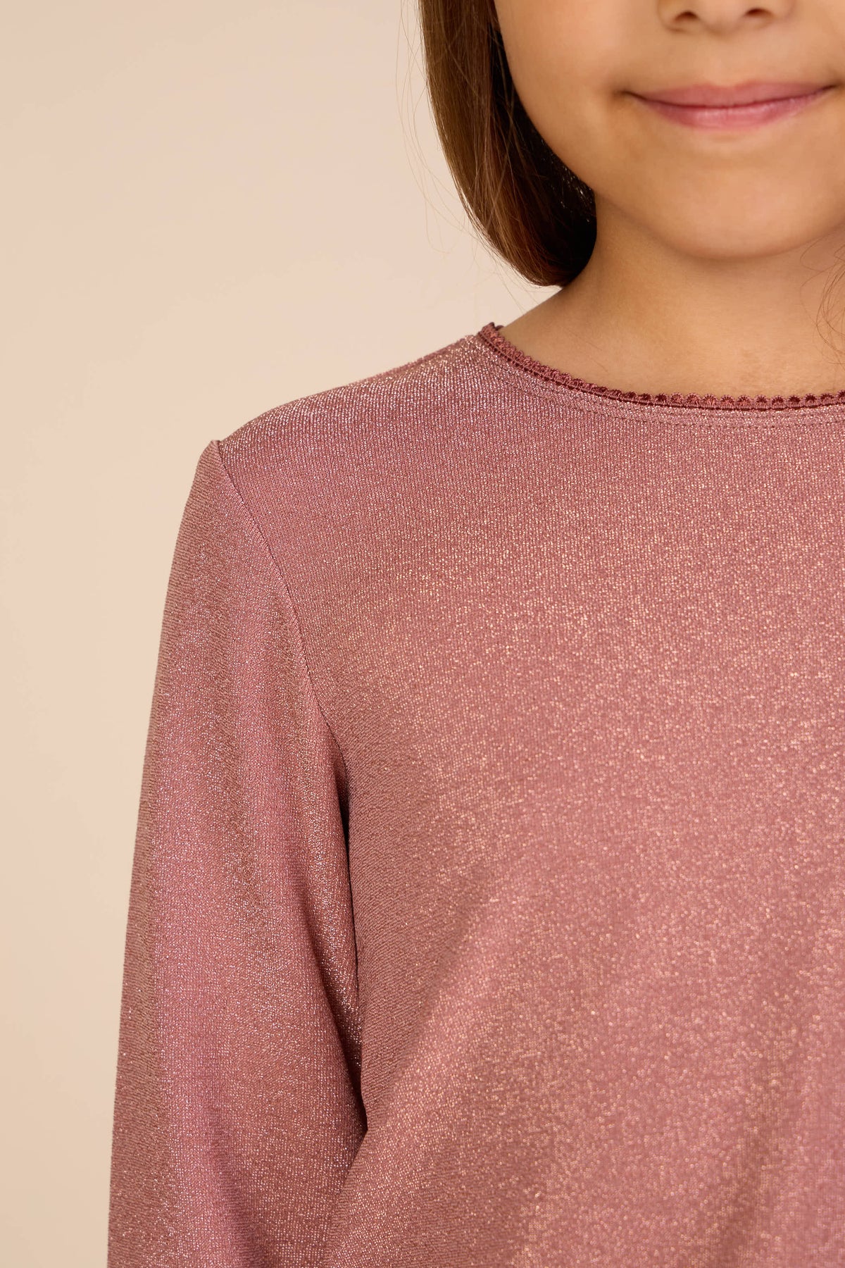 Langarmshirt met lurex Tween - Dusty Rose | 101666 Helen