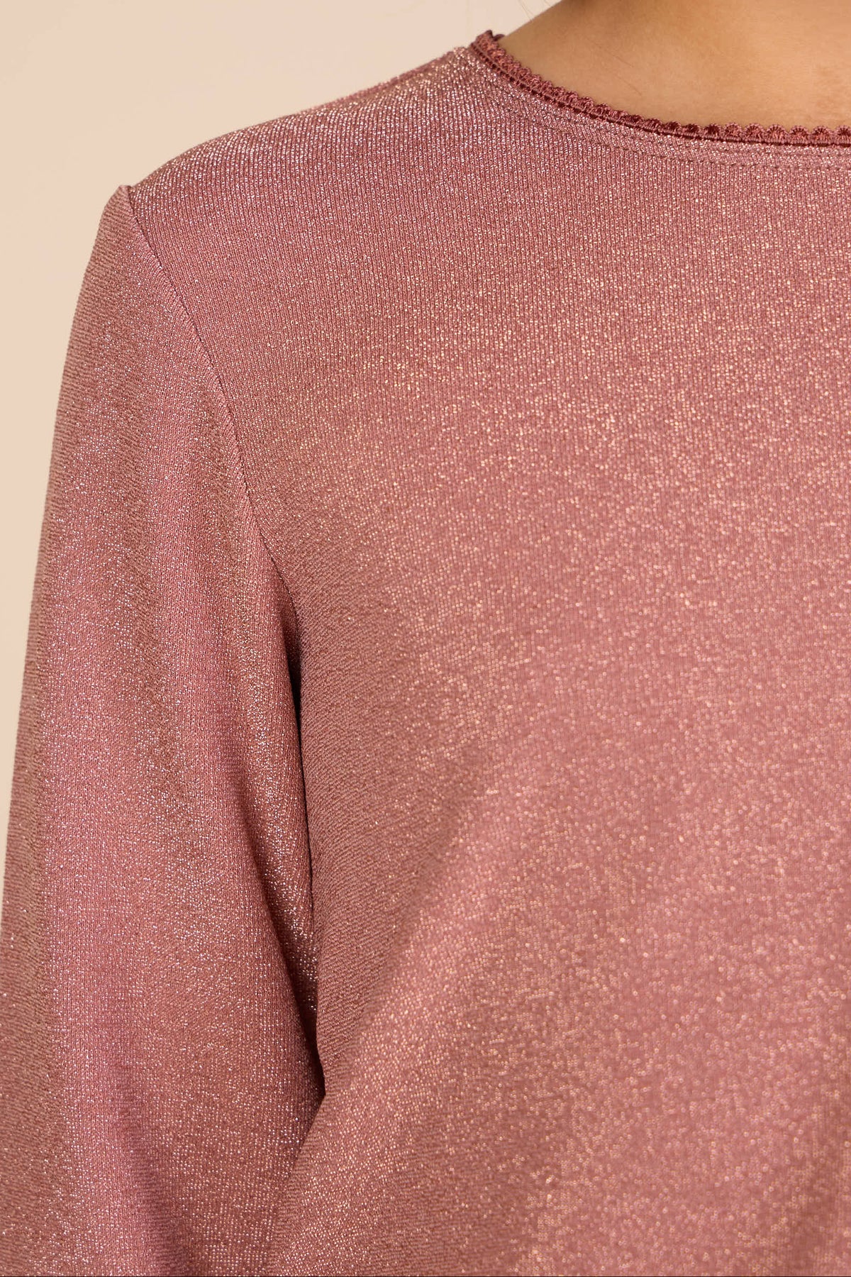 Langarmshirt met lurex Kids - Dusty Rose | 101665 Helen