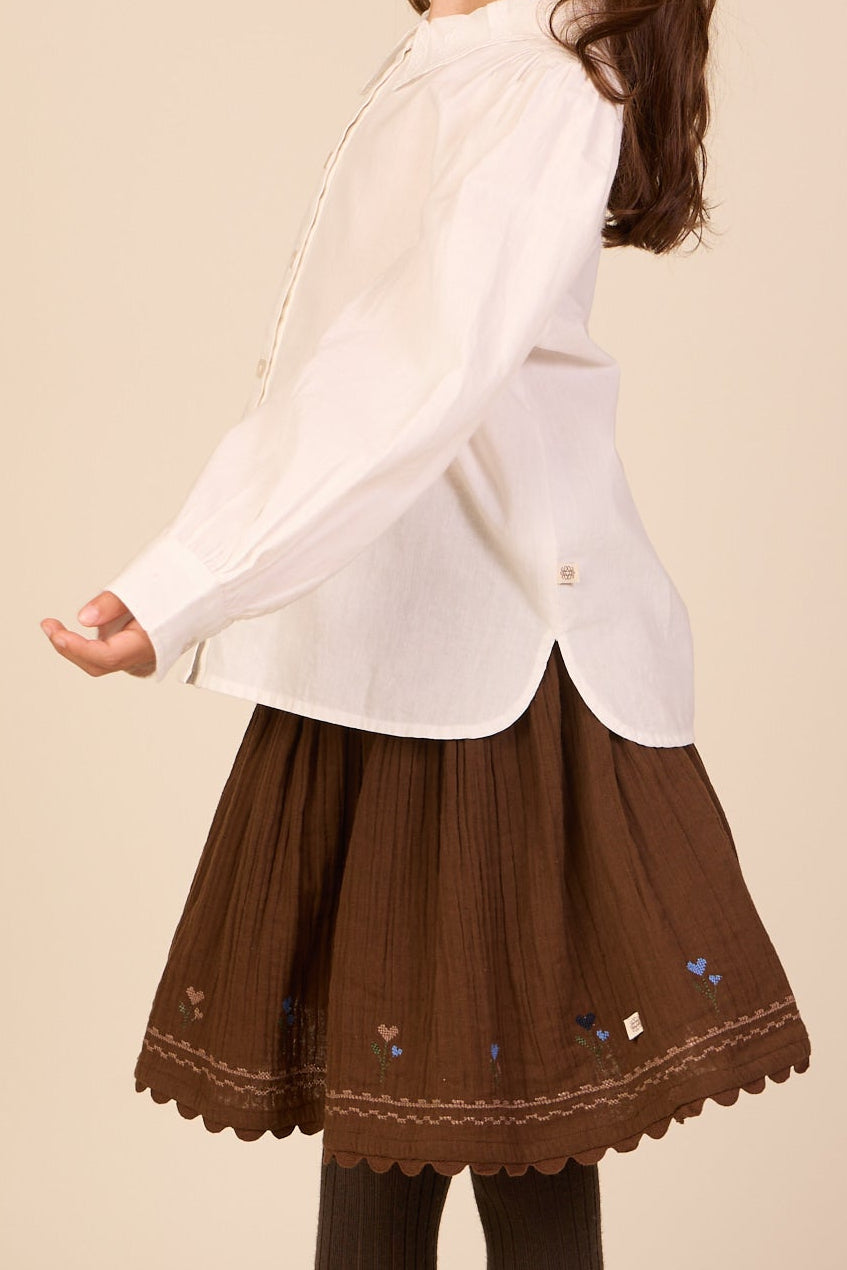Katoenen blouse met kanten kraag Kids - Offwhite | 101459 Holly