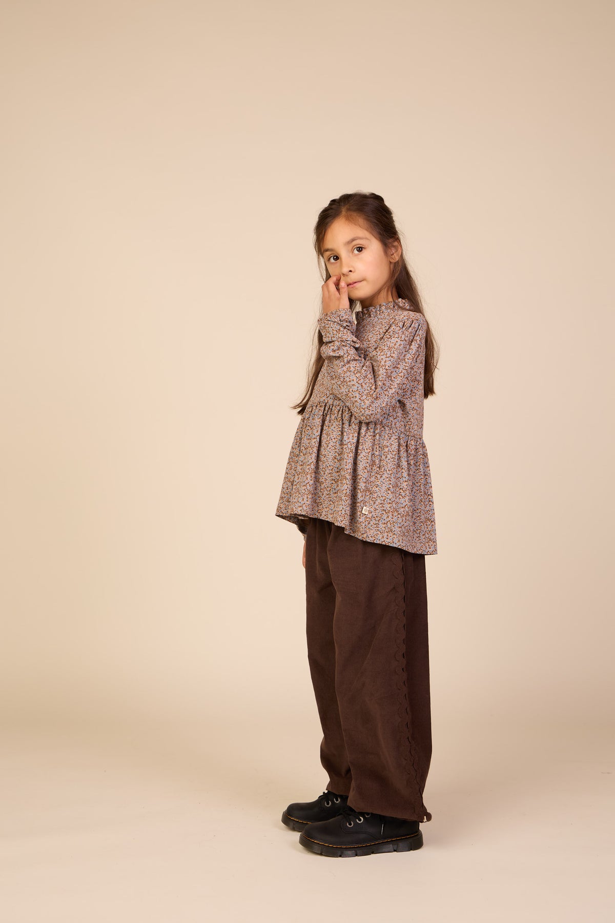 Corduroy broek met zigzagband Tween - Dark Brown | 101482 Sille