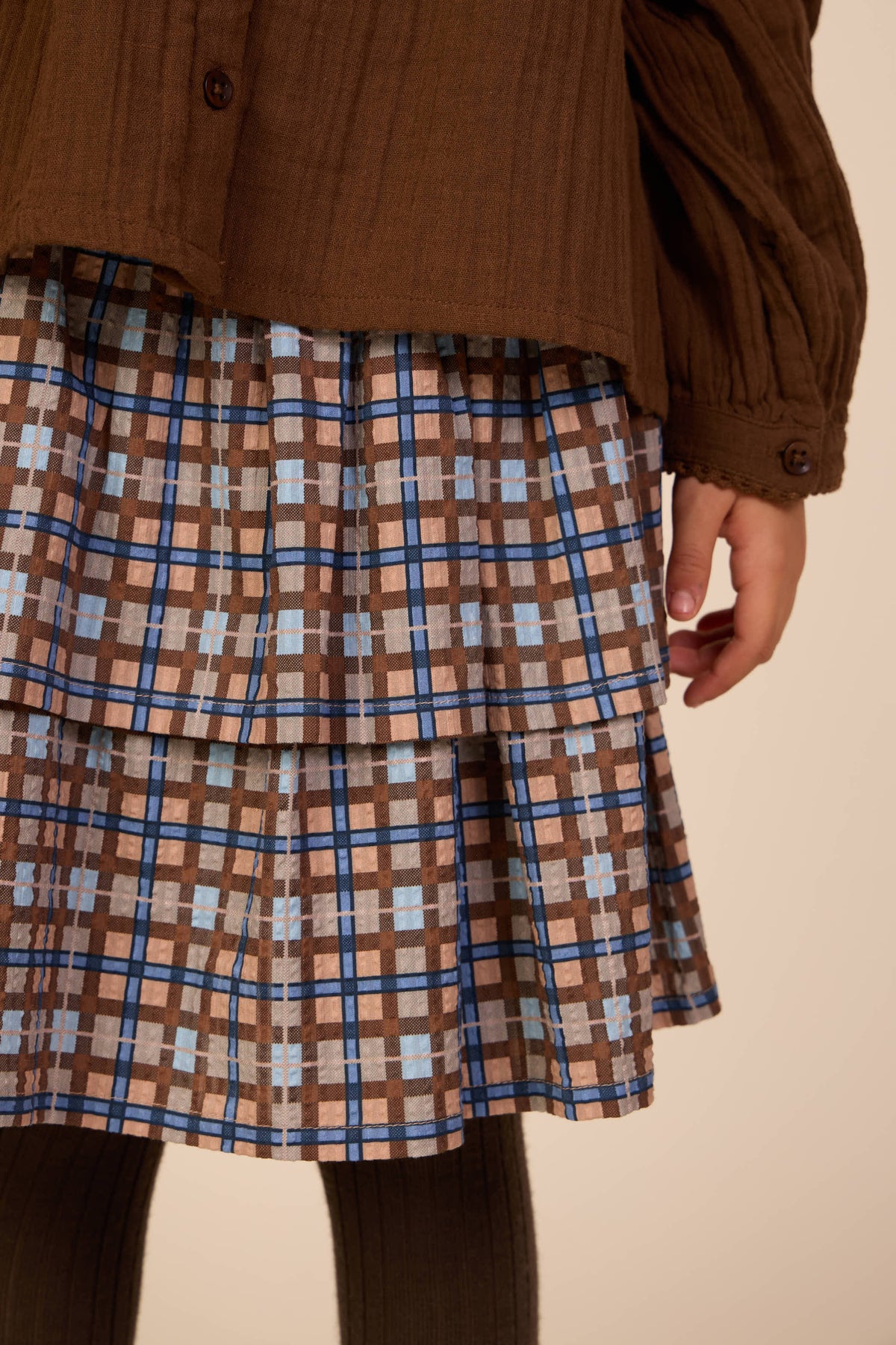 Geruite katoenen rok Kids - Blue | 101499 Penny