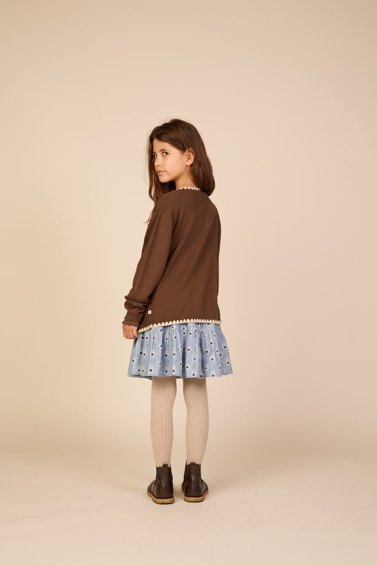 Gebloemde katoenen rok Tween - Blue/Brown | 101432 Nova