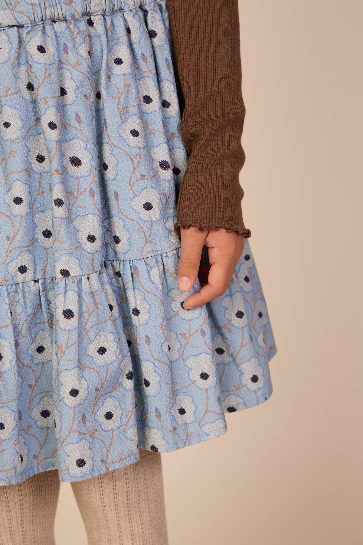 Gebloemde katoenen rok Tween - Blue/Brown | 101432 Nova