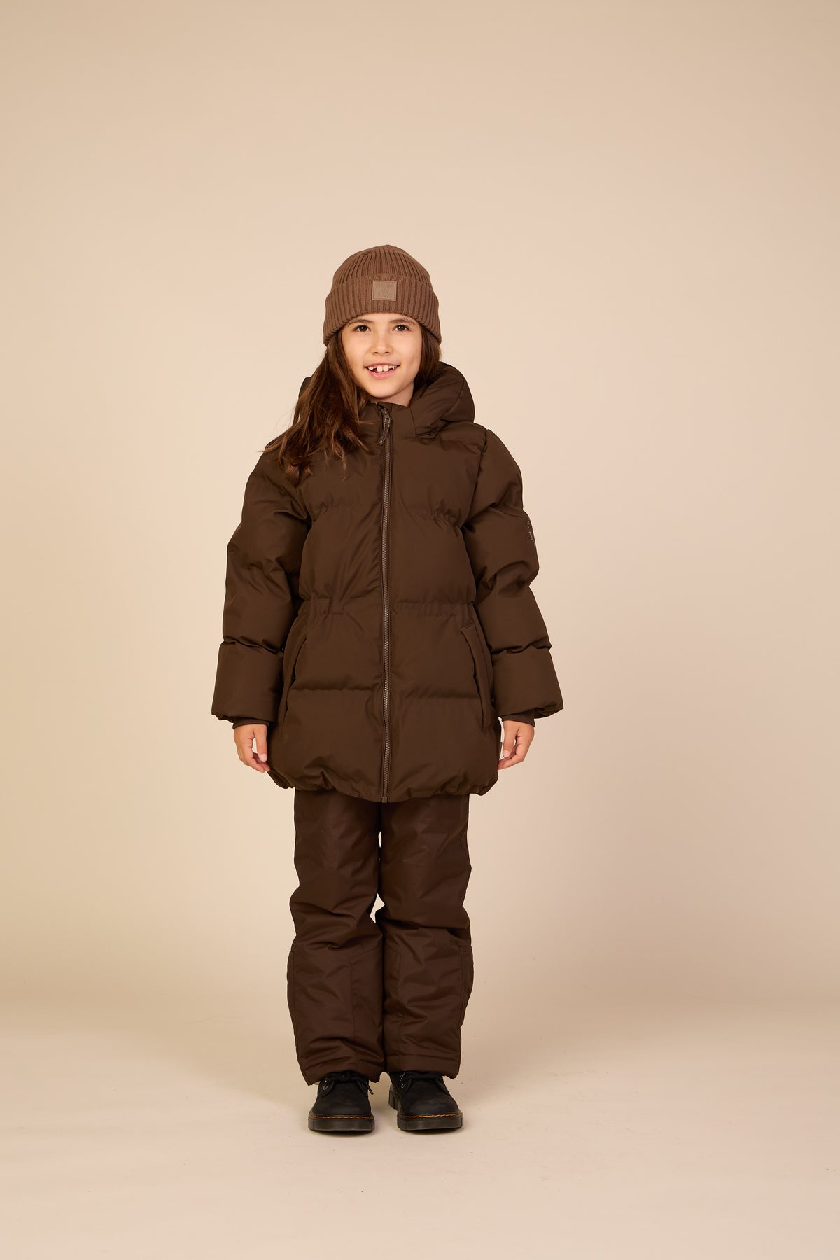Adventure® gewatteerde winterjas met verstelbare taille Tween - Dark Brown | 101414 Elenor