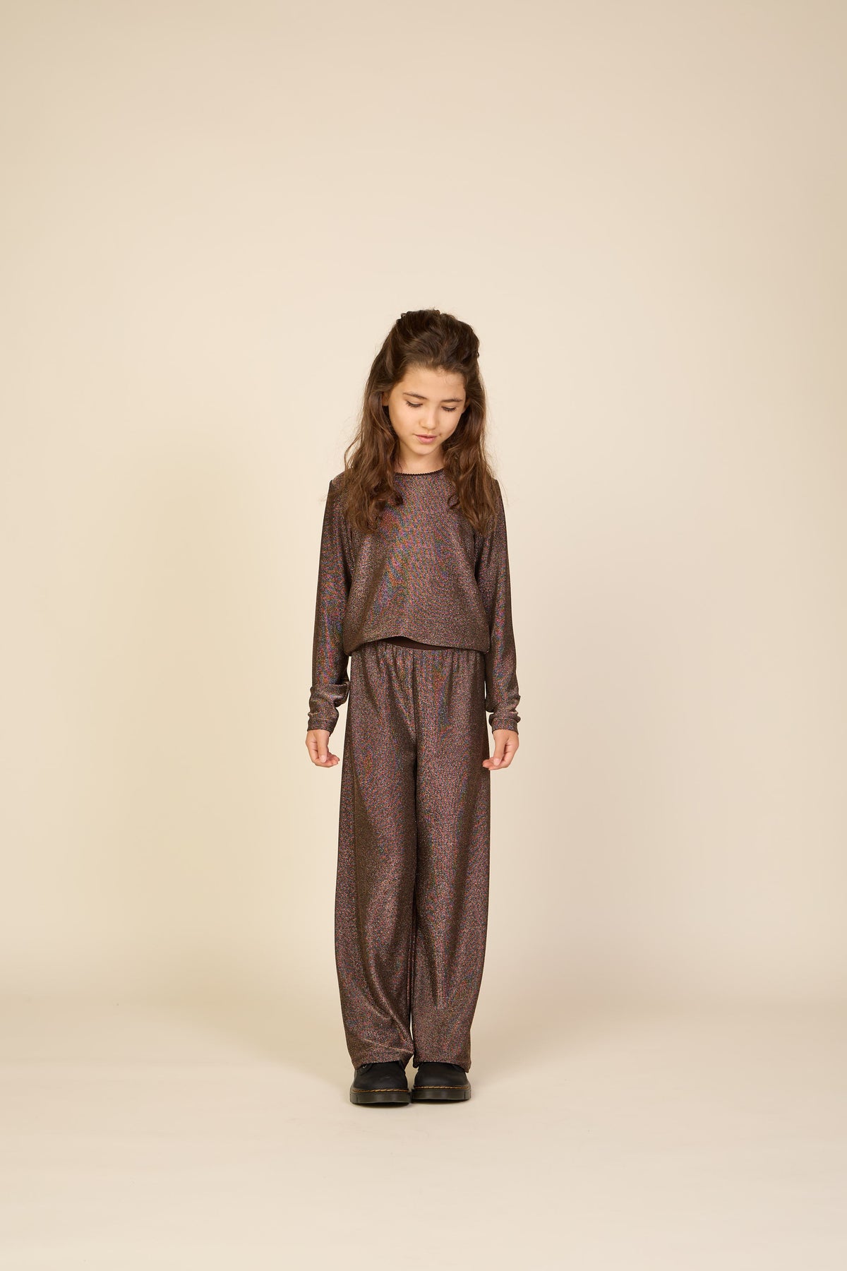 Langarmshirt met lurex Tween - Dark Brown | 101664 Helen