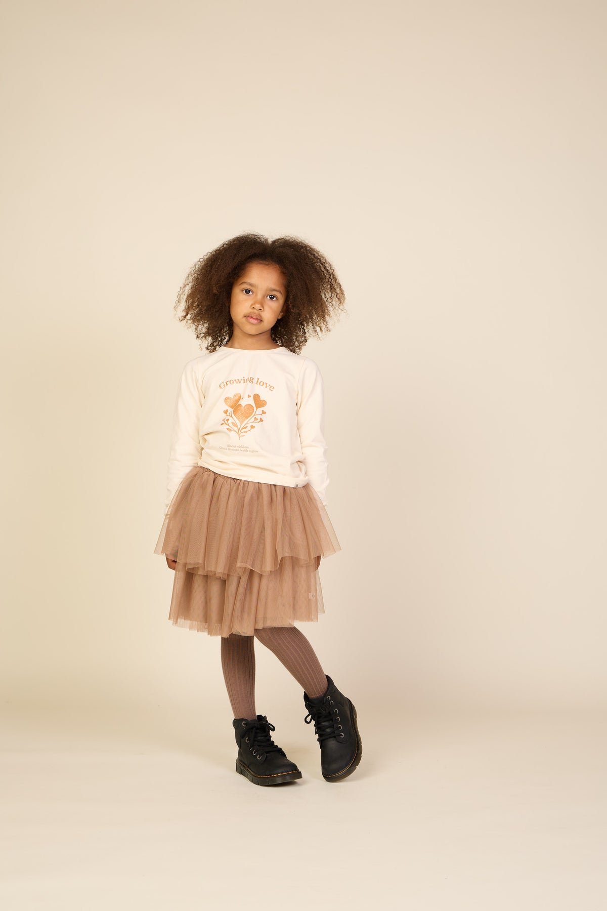 Langarmshirt met glitterprint Tween - Offwhite | 101712 Piper