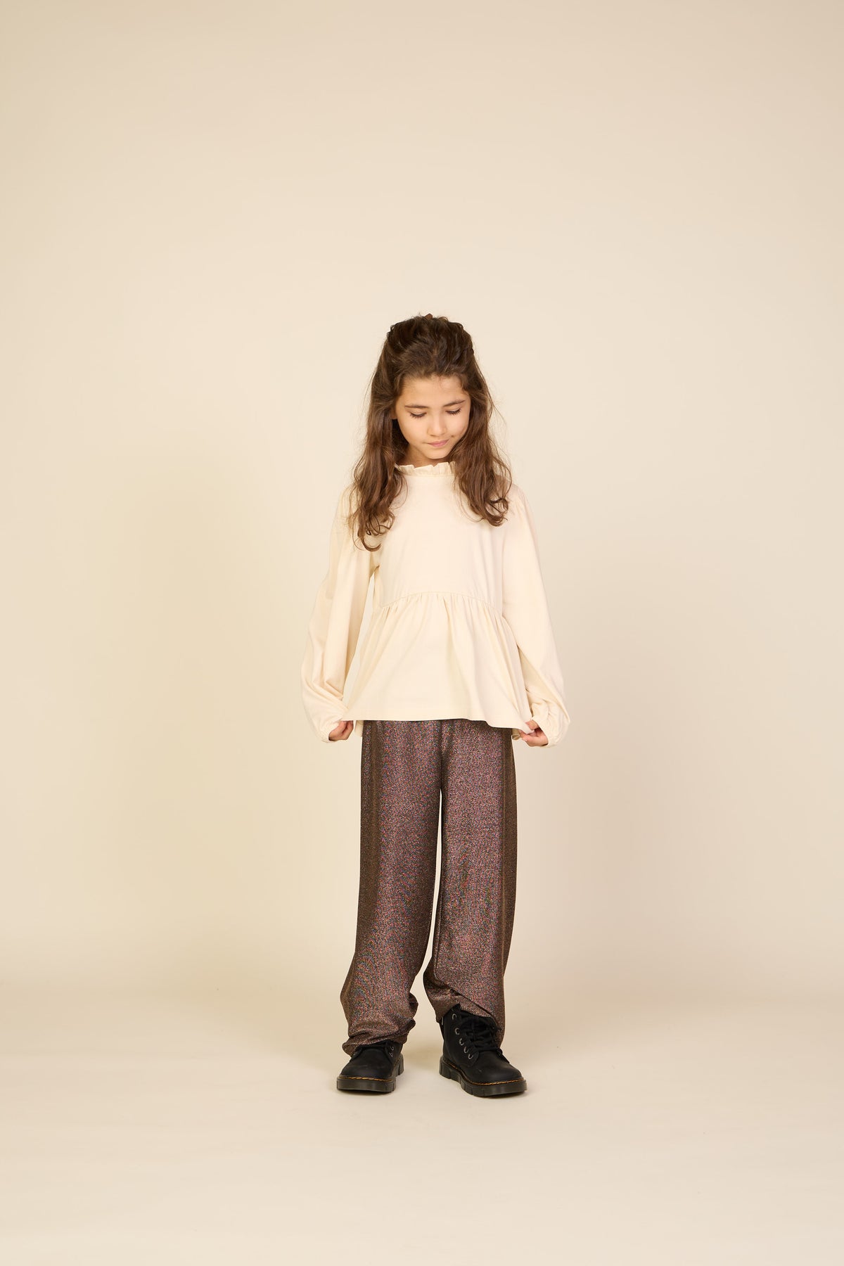 Broek met lurex Tween - Dark Brown | 101668 Helen