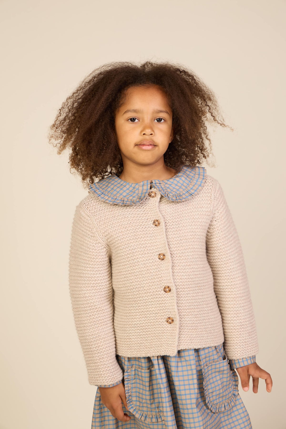 Gebreid Wollen Vest - Tween - Caffe Latte Melange | 100875 Maya