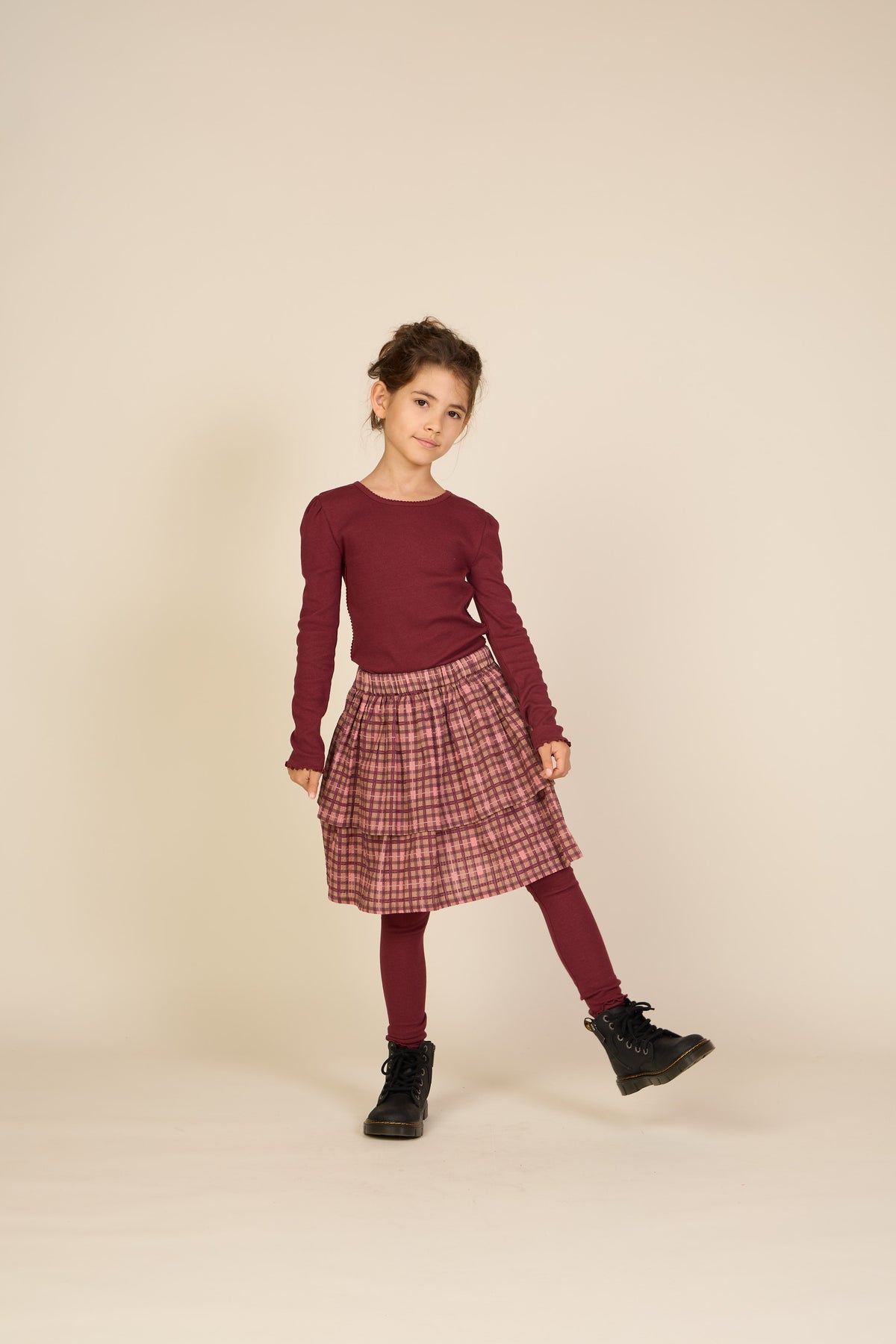 Geribd langarmshirt in modalmix Tween - Bordeaux | 101562 Lottie