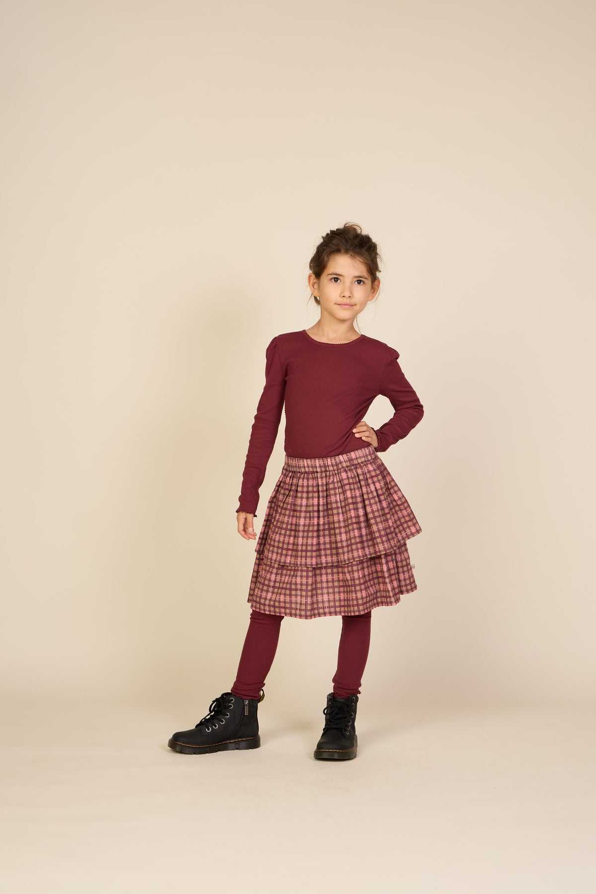 Geruite katoenen rok Tween - Rose | 101498 Penny