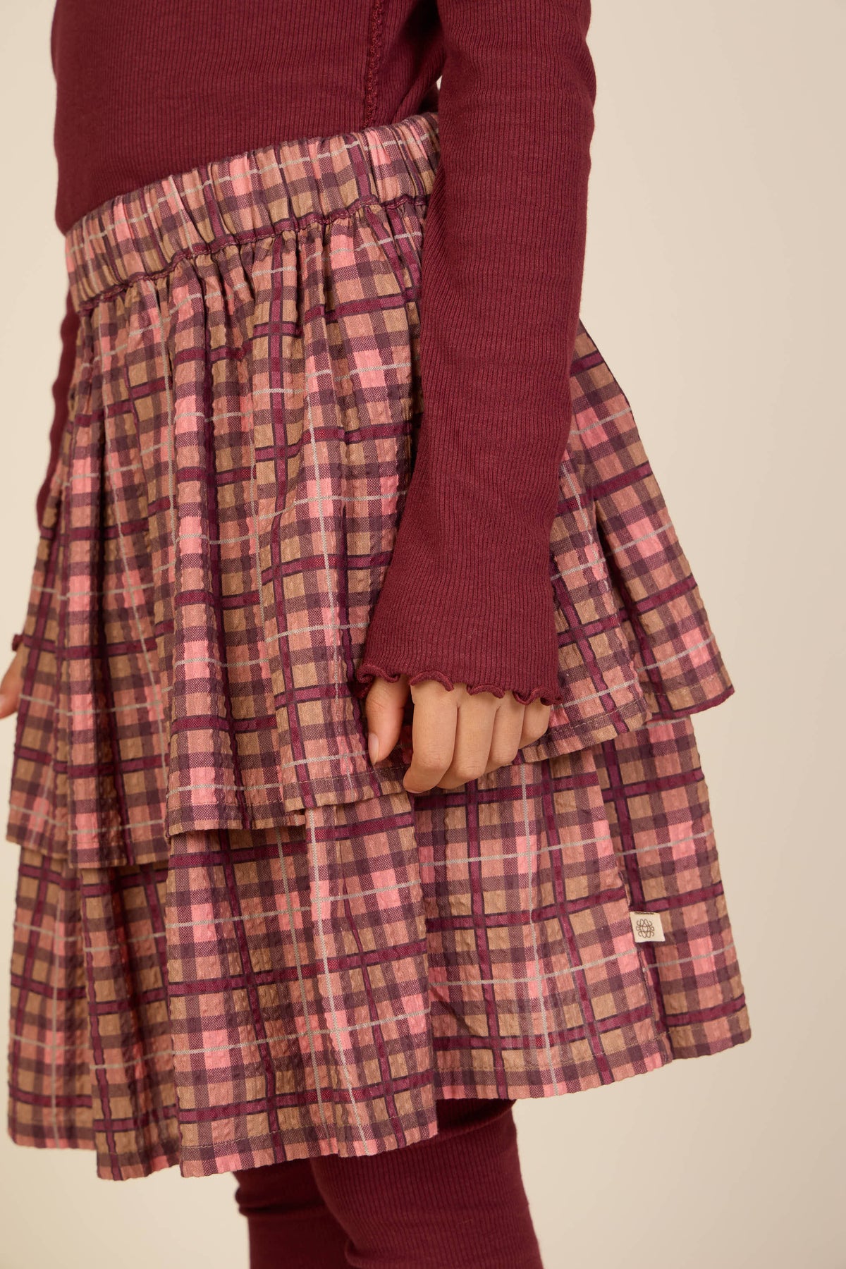 Geruite katoenen rok Tween - Rose | 101498 Penny