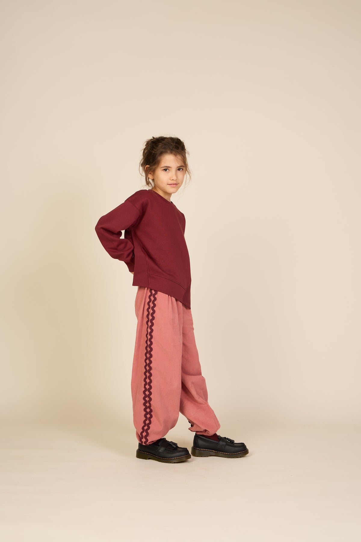 Corduroy broek met zigzagband Tween - Dusty Rose | 101484 Sille
