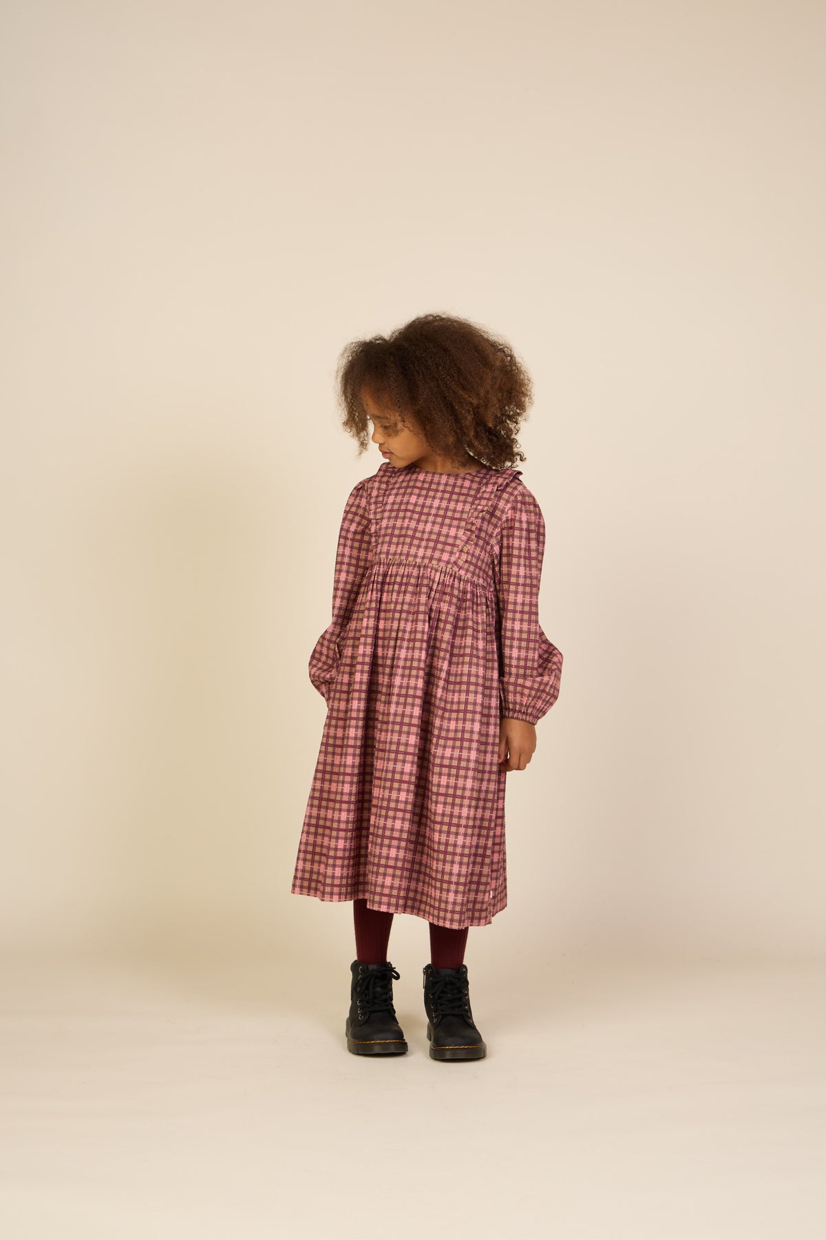 Geruite katoenen jurk Tween - Rose | 101486 Penny
