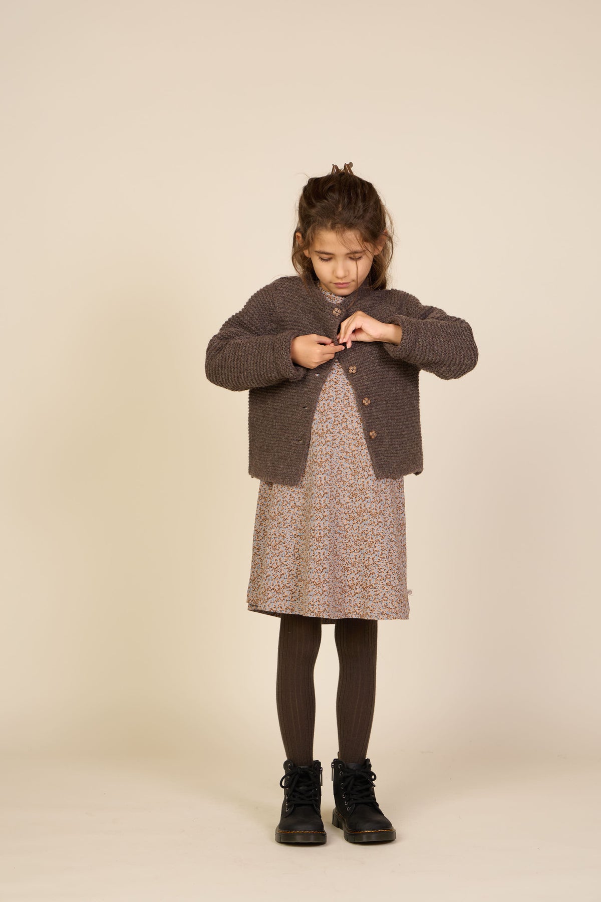 Gebreid Wollen Vest - Tween - Chocolate Melange | 100877 Maya