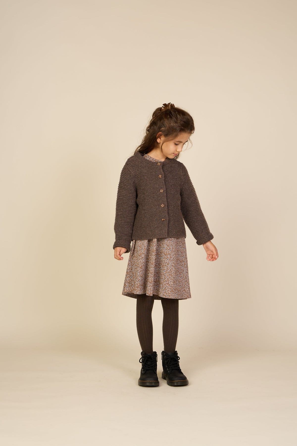 Gebreid Wollen Vest - Tween - Chocolate Melange | 100877 Maya