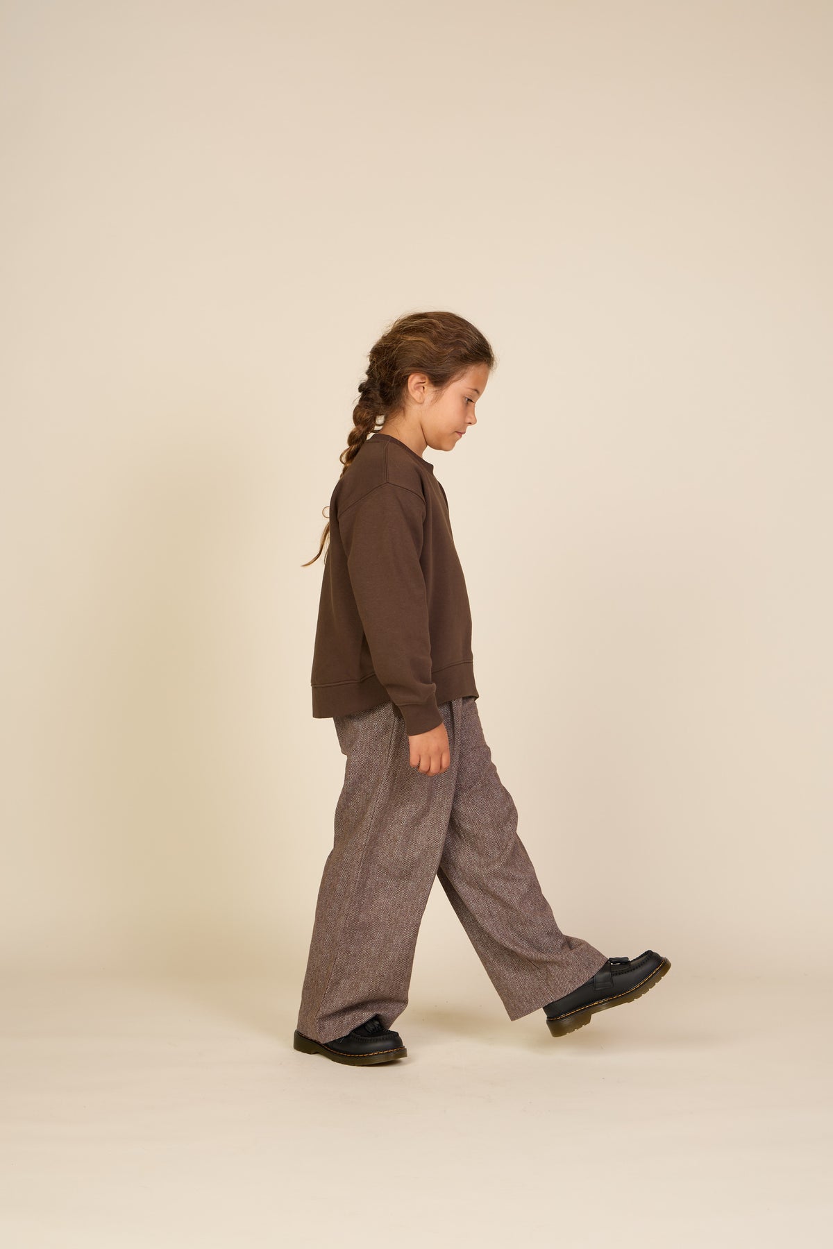 Katoenen broek met visgraatprint Tween - Dark Brown | 101522 Susse