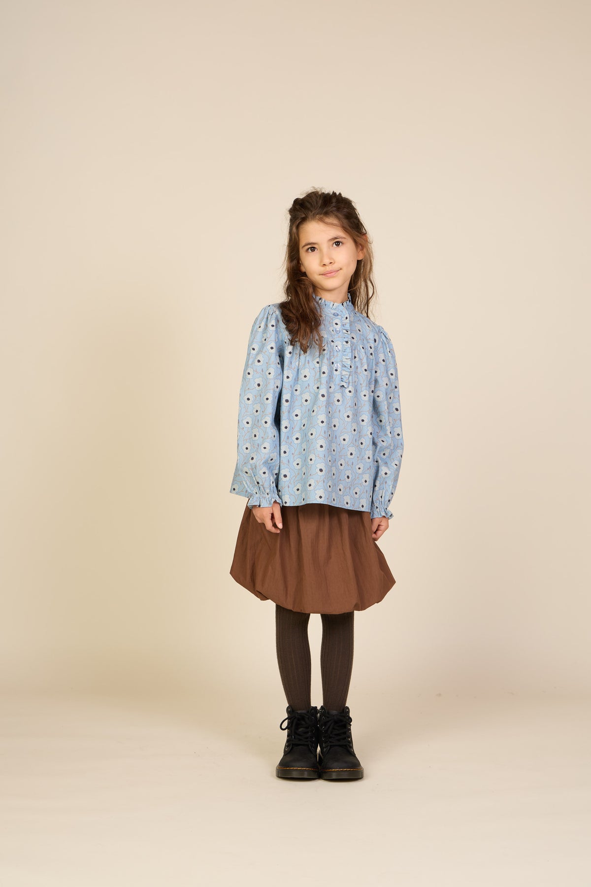 Gebloemde katoenen blouse Tween - Blue/Brown | 101436 Nova