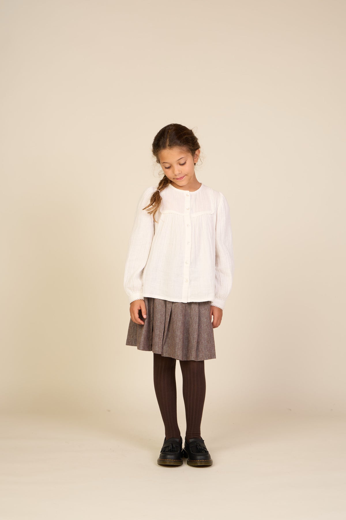 Blouse van double gauze katoen Tween - Offwhite | 101462 Celina