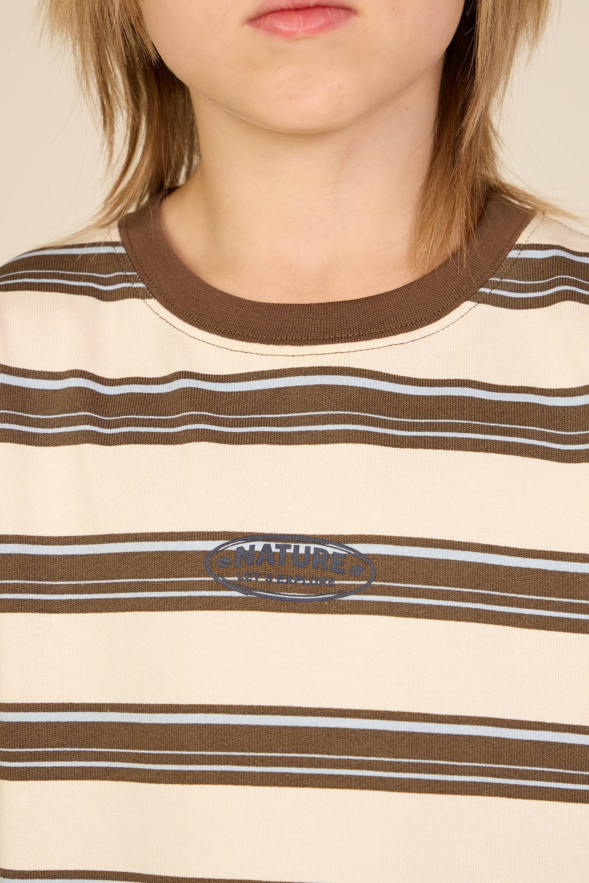 Gestreept langarmshirt Tween - Offwhite/Brown | 101702 Hugo