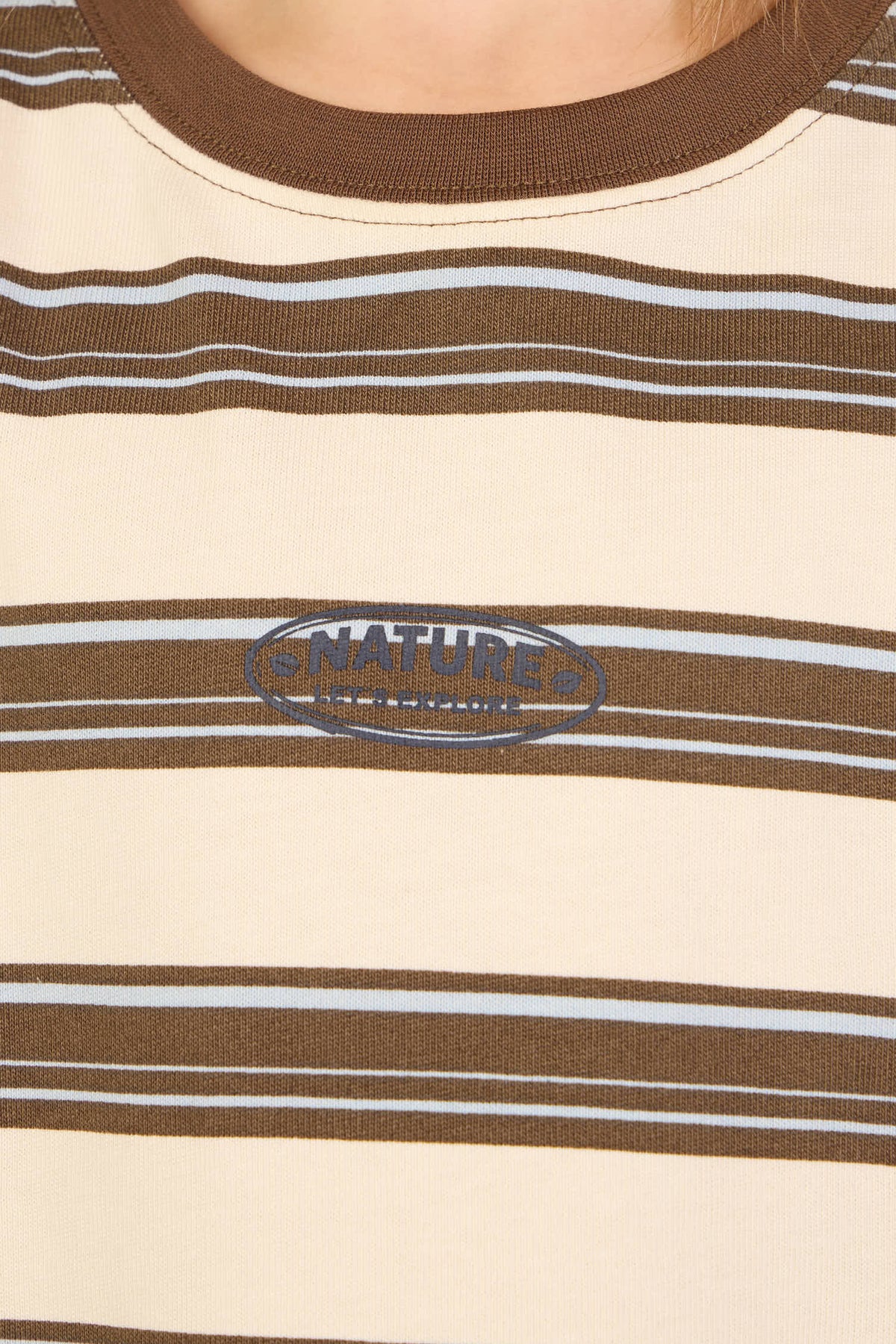 Gestreept langarmshirt Kids - Offwhite/Brown | 101701 Hugo
